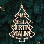 Christmas Tree Family Custom Christmas Car Hanging Wooden Ornament