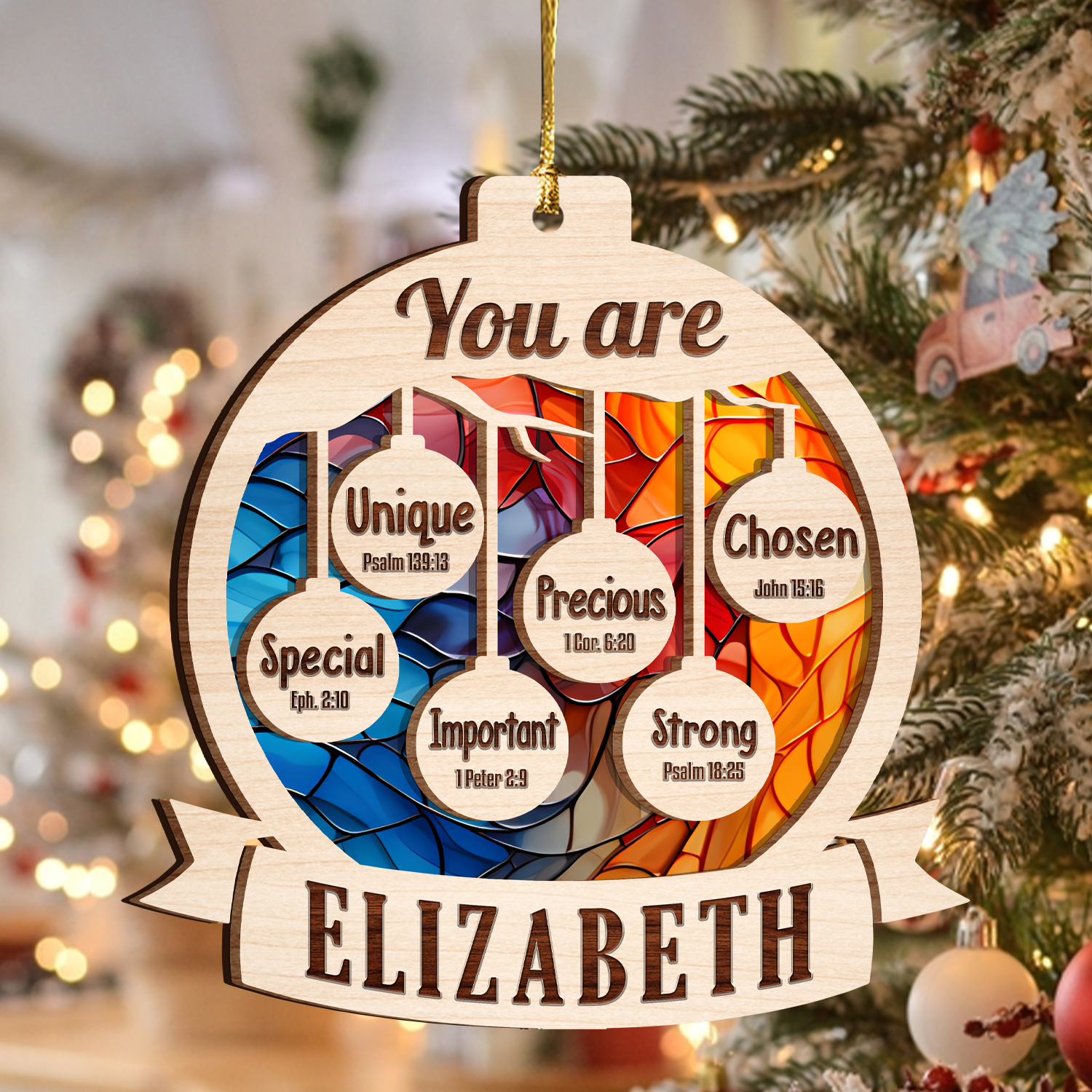 Christmas Hanging You Are Stained Glass Two Layers Suncatcher Ornament Christmas Ornament Car Hanging Ornament