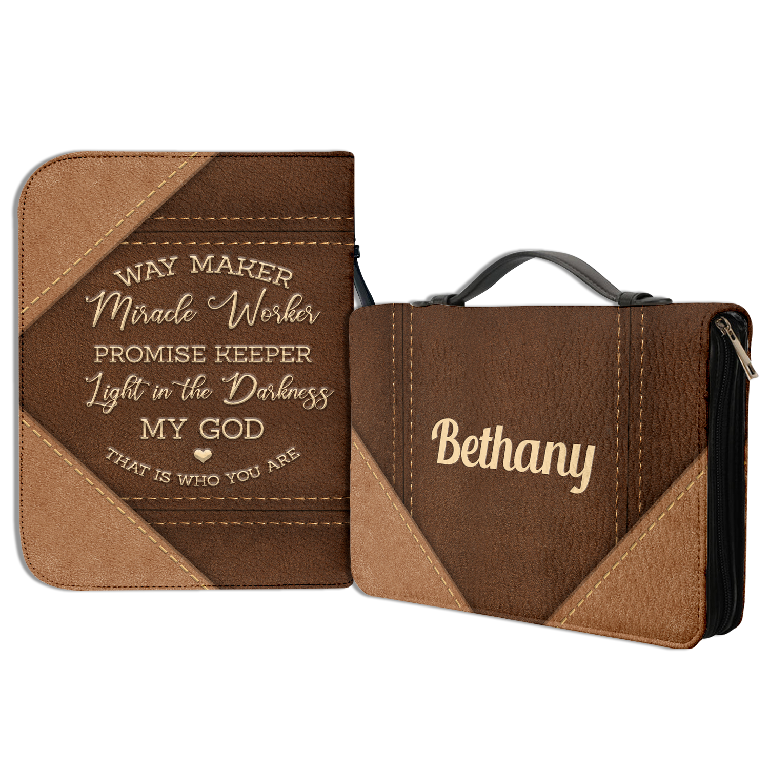 Leather Way Maker Christian Personalized Bible Cover