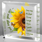 Sunflower Butterfly God Says You Are Acrylic Plaque Christian Gifts