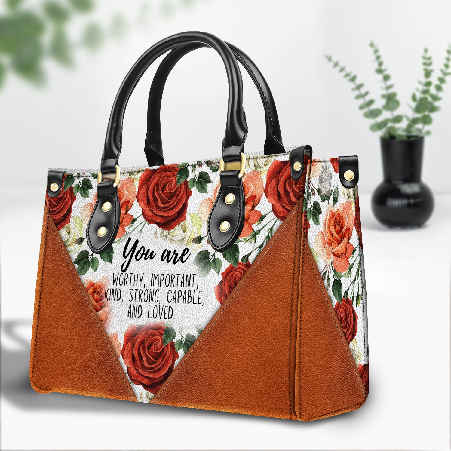 You Are Inspirational Quotes, Birthday Gift for Women, Christian Gift Leather Handbag