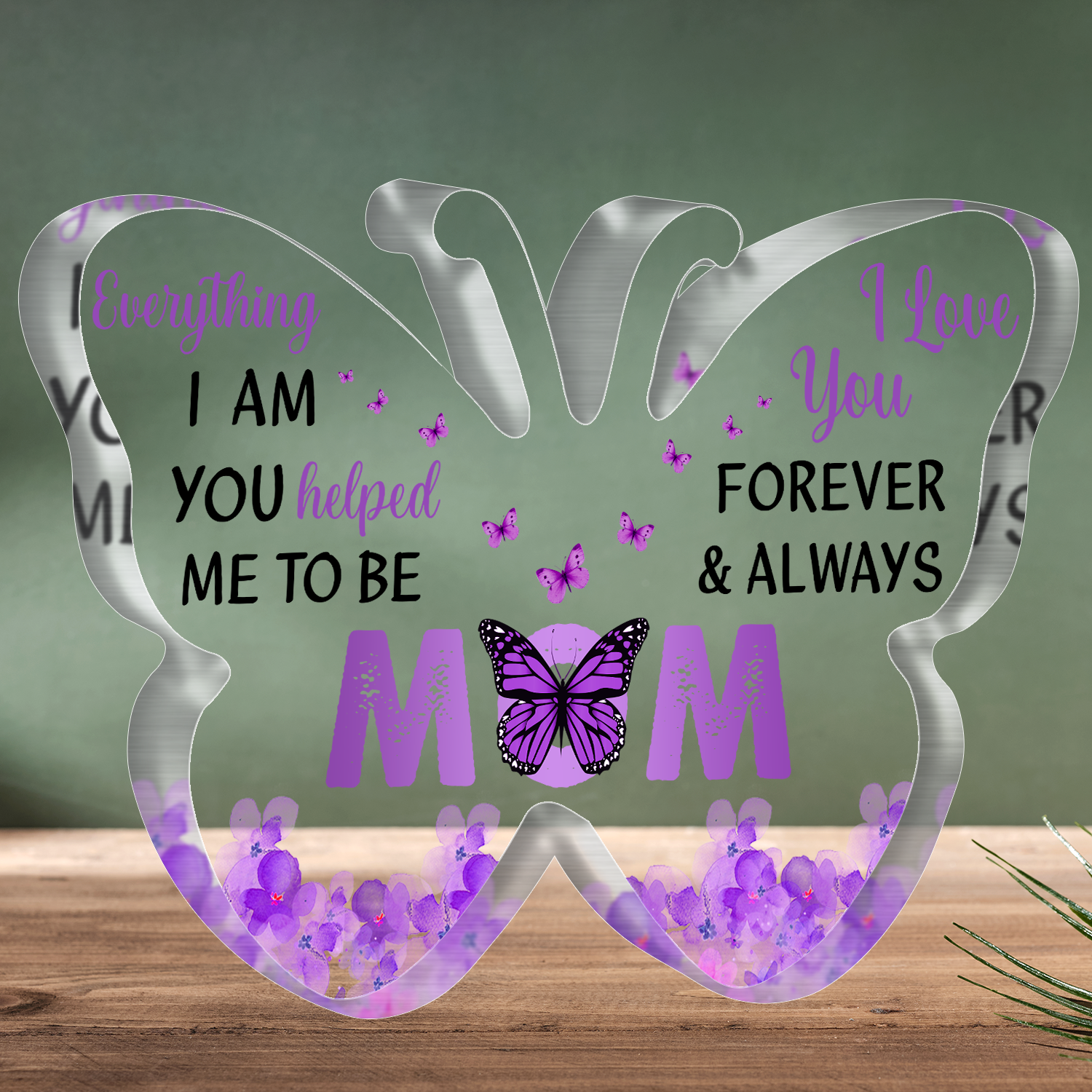 Butterfly I Love You Mom Acrylic Plaque Gift For Mom