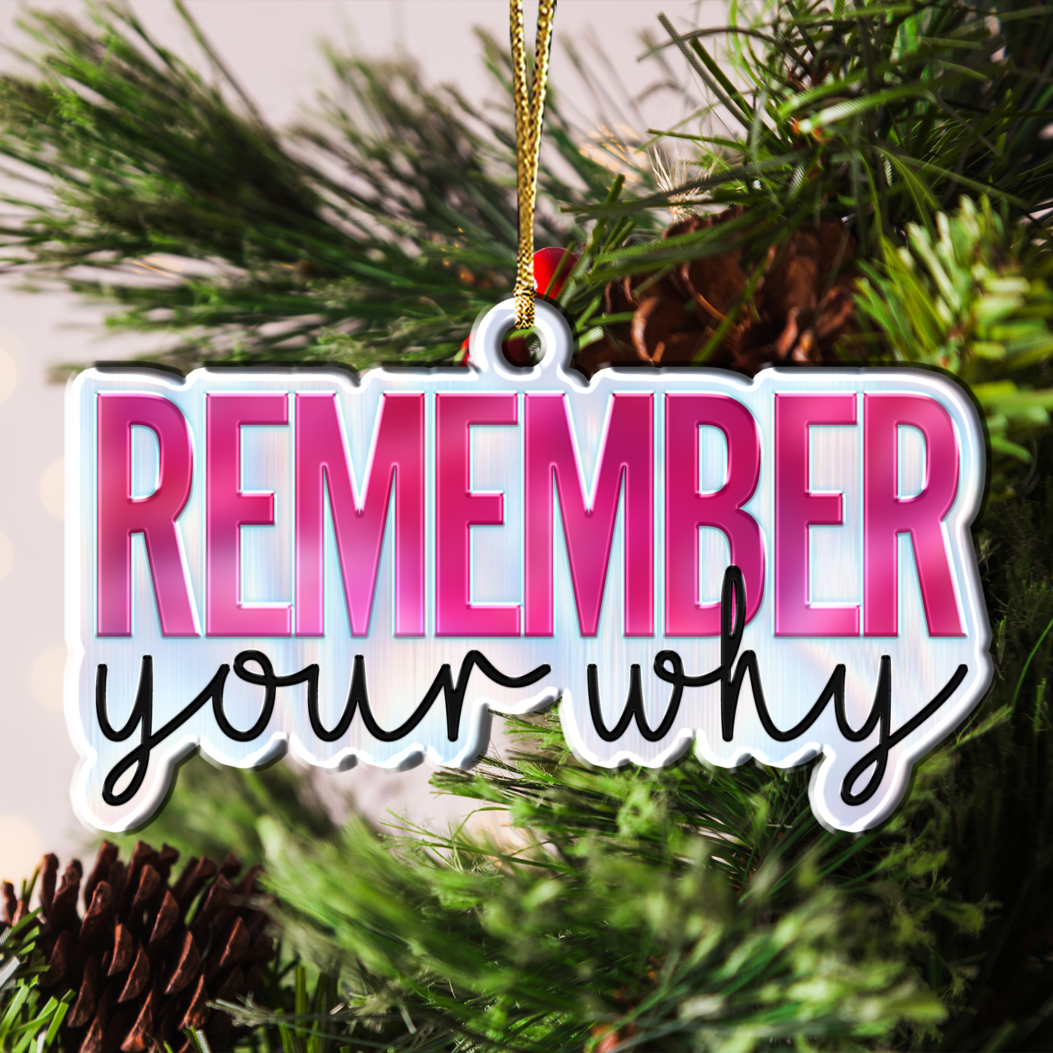 Pink Remember Your Why Christian Gifts For Women, Birthday Gifts For Women, Ornament Gift, Christmas Ornament Car Hanging