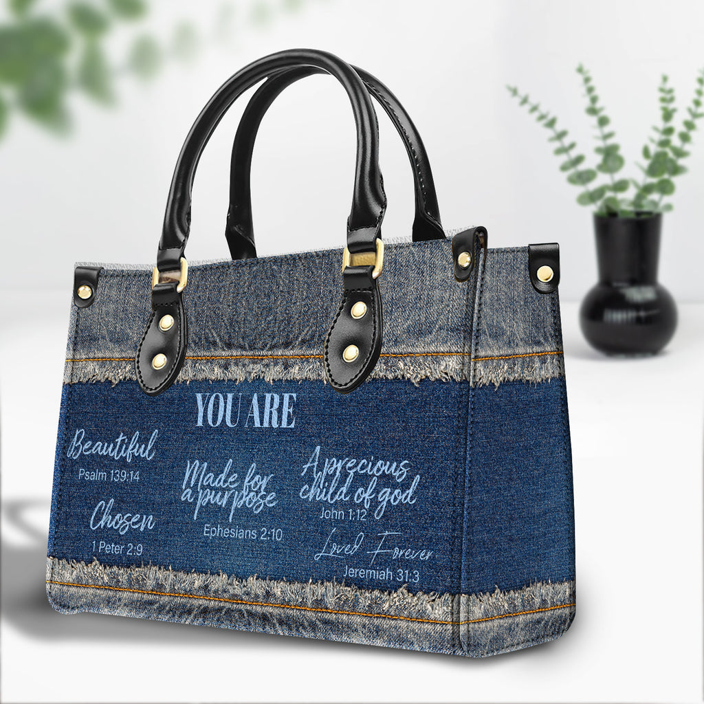 You Are Beautiful Bag Birthday Gift for Women, Christian Gift Leather Handbag