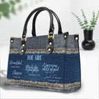 You Are Beautiful Bag Birthday Gift for Women, Christian Gift Leather Handbag