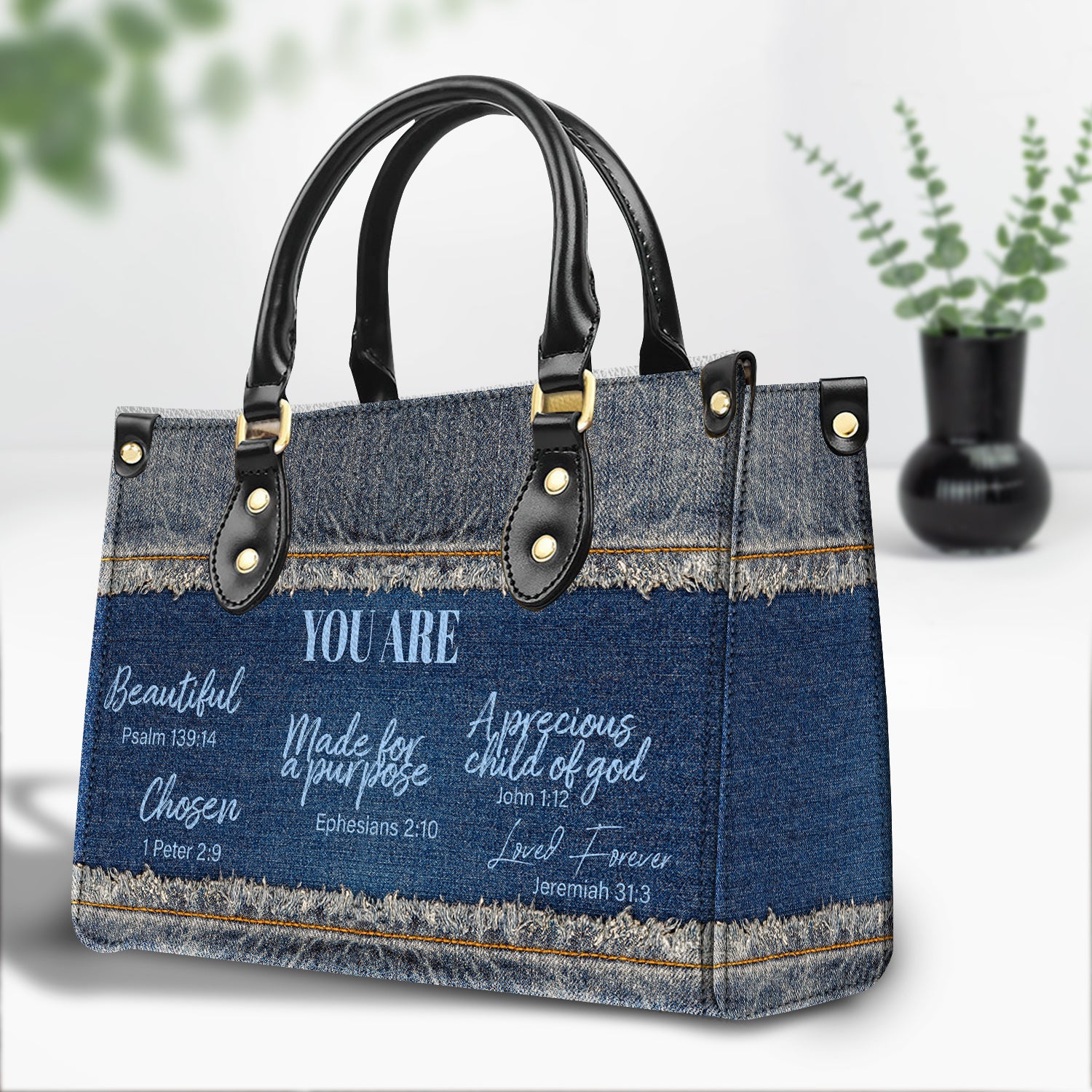 You Are Beautiful Bag Birthday Gift for Women, Christian Gift Leather Handbag