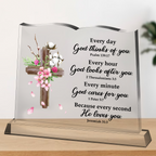 Floral Cross God Loves You Acrylic Plaque Book Shaped Gifts