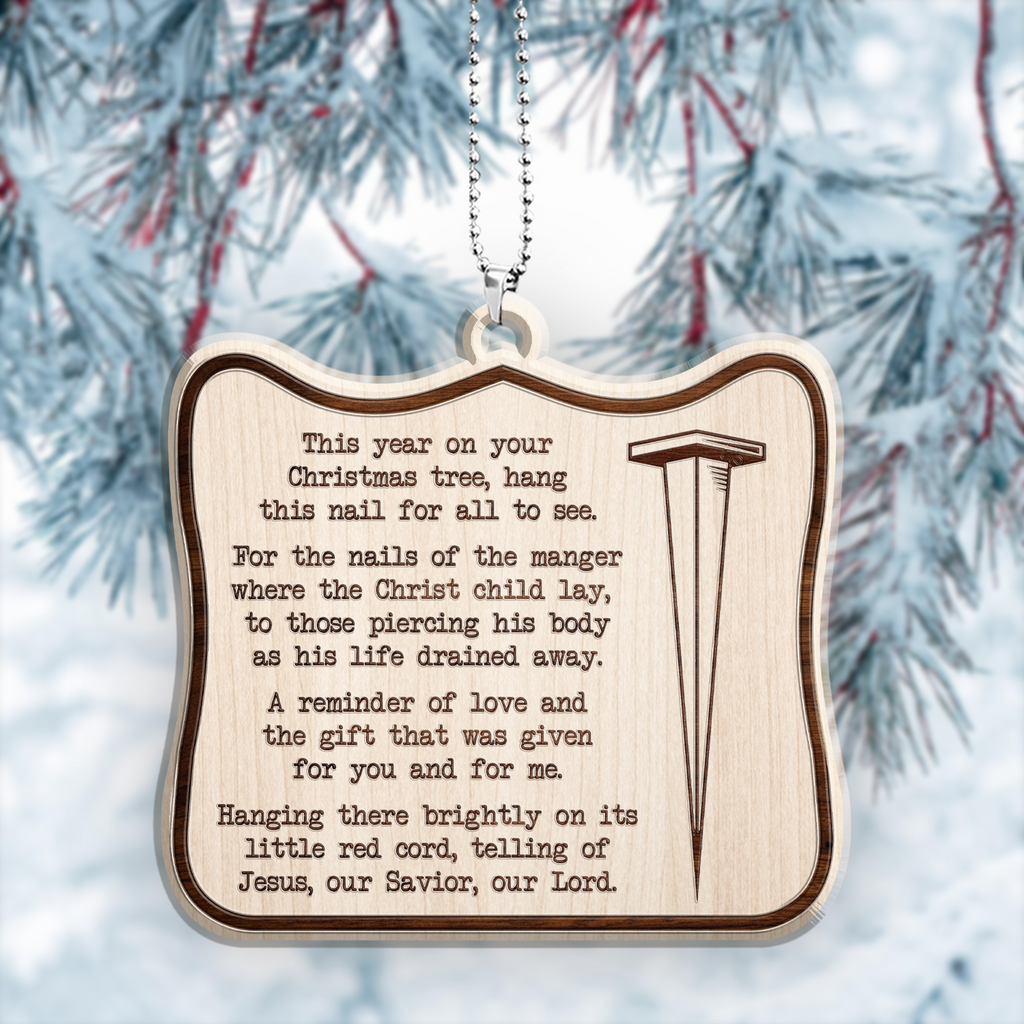 Christ Nail Symbol Christmas Laser Cut Wood Ornament
