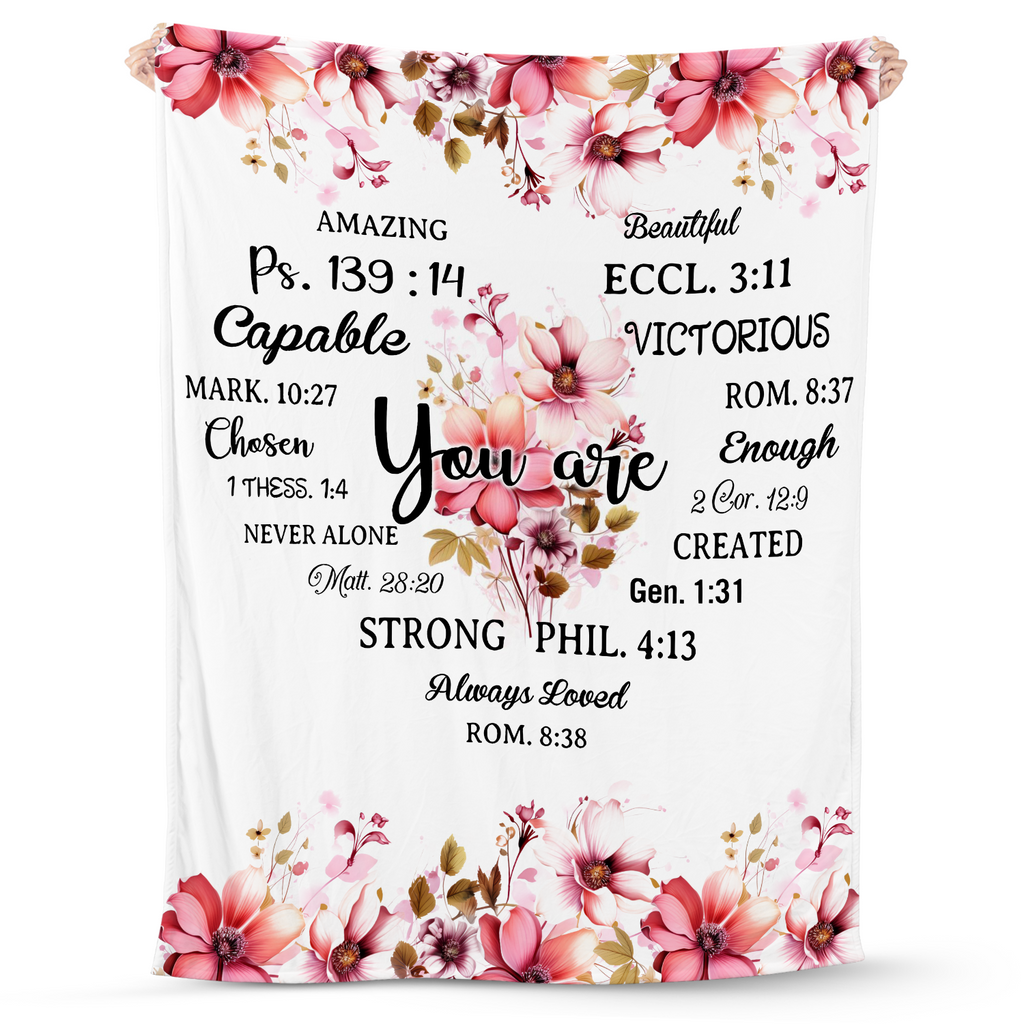 Christian Gifts Blanket You Are - Religious Throw Fleece Blanket