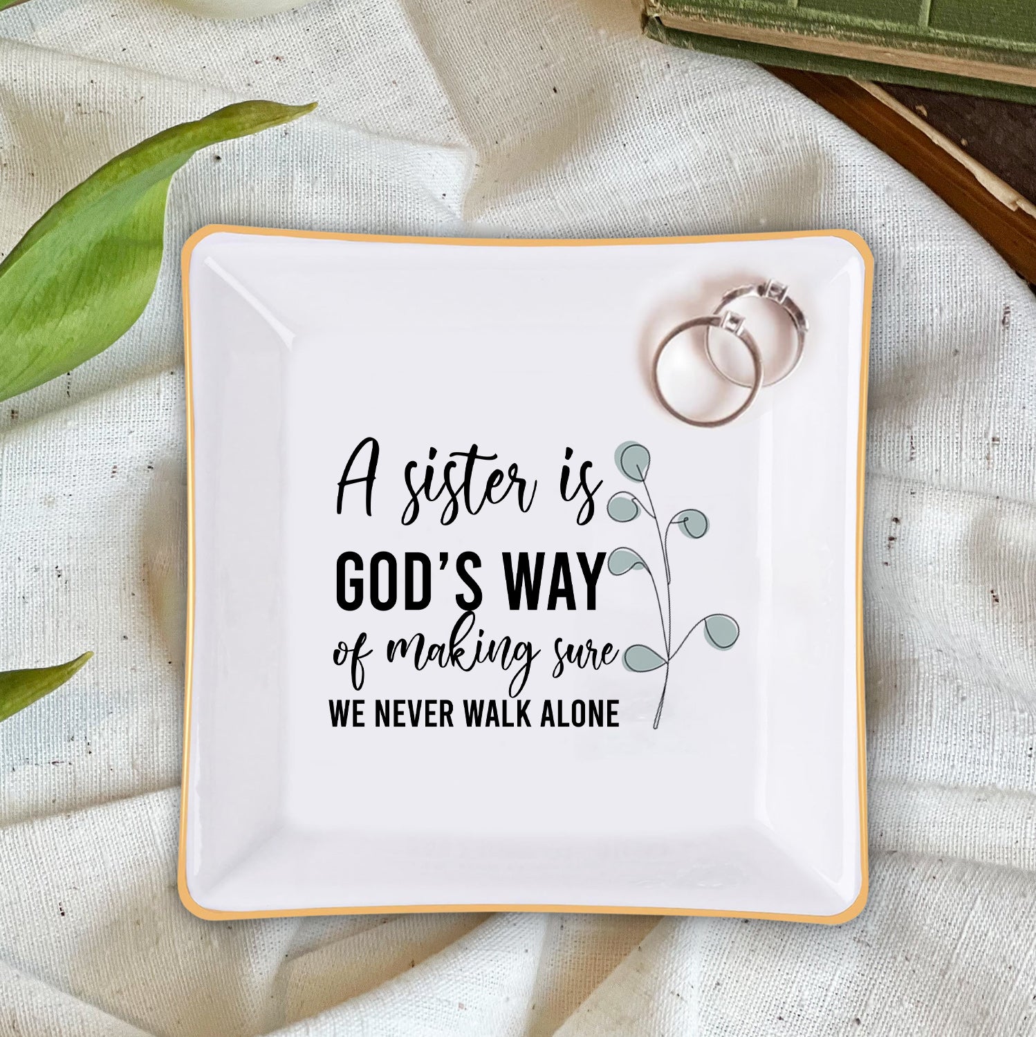 A Sister Is God's Way Christian Gift Inspirational Religious Gift Ceramic Ring Dish