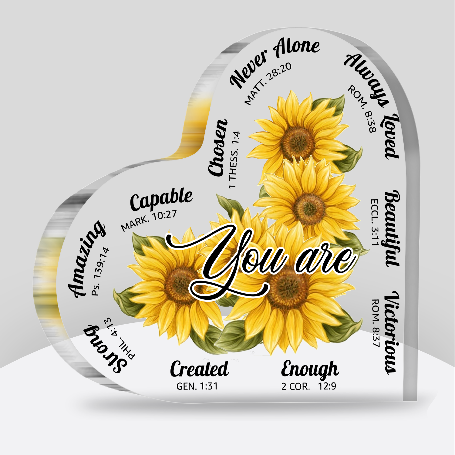 Sunflower You Are Acrylic Plaque Heart Shaped Gifts