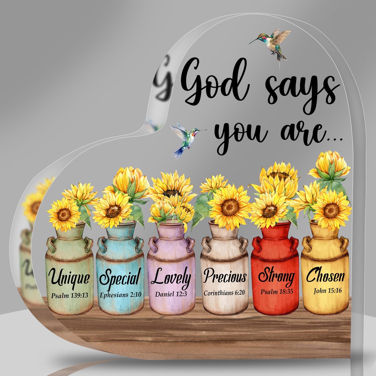 Sunflowers God Says You Are Christian Gifts Religious Gift Acrylic Plaque