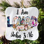 Flowers I Am Loved Christian Gifts For Women, Birthday Gifts For Women, Ornament Gift, Christmas Ornament Car Hanging
