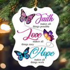 Butterfly Faith Hope Love Christian Gifts For Women, Birthday Gifts For Women, Ornament Gift, Christmas Ornament Car Hanging