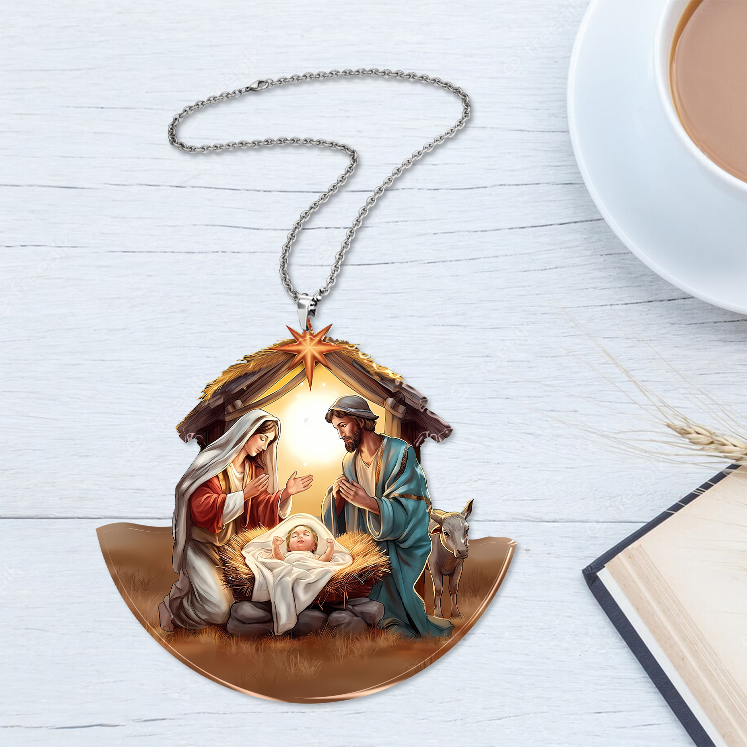 Nativity Gifts for Women Faith, Christmas Ornaments - Religious Gifts Car Hanging