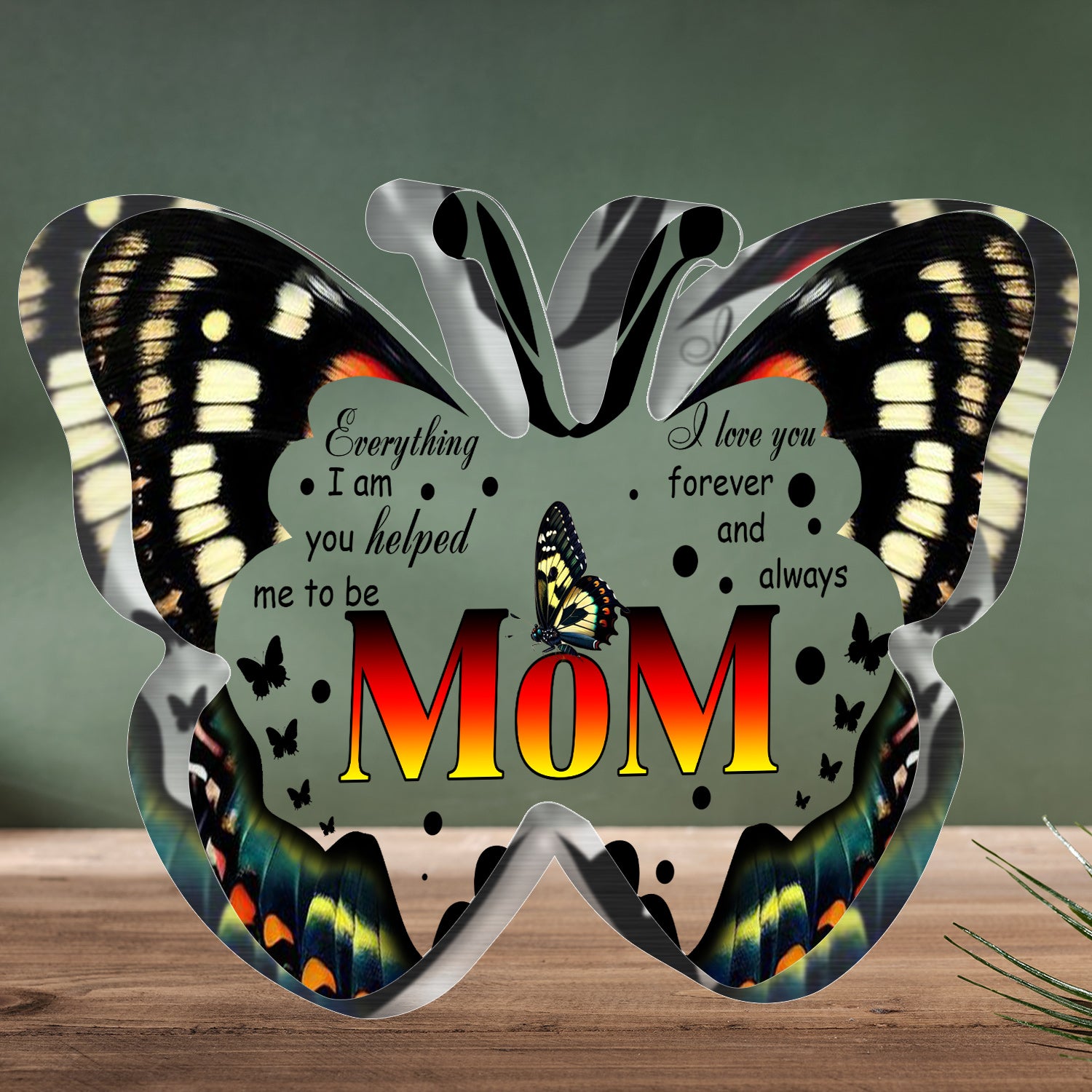 I Love You Mom Mothers Day Gifts for Mom, Unique Mom Birthday Gift Ideas, Butterfly-Shaped Acrylic Keepsake Gifts