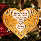 Angel Wings Memorial Custom Two Layers Wood Ornament Christmas Ornament Car Hanging Ornament