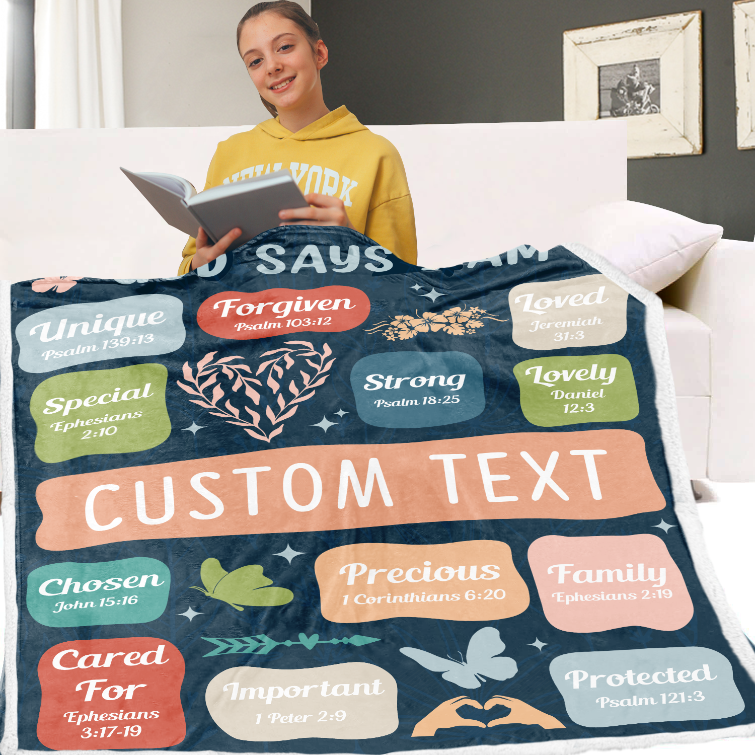 Custom God Say I Am Blanket Gift, Personalized Sherpa Blanket