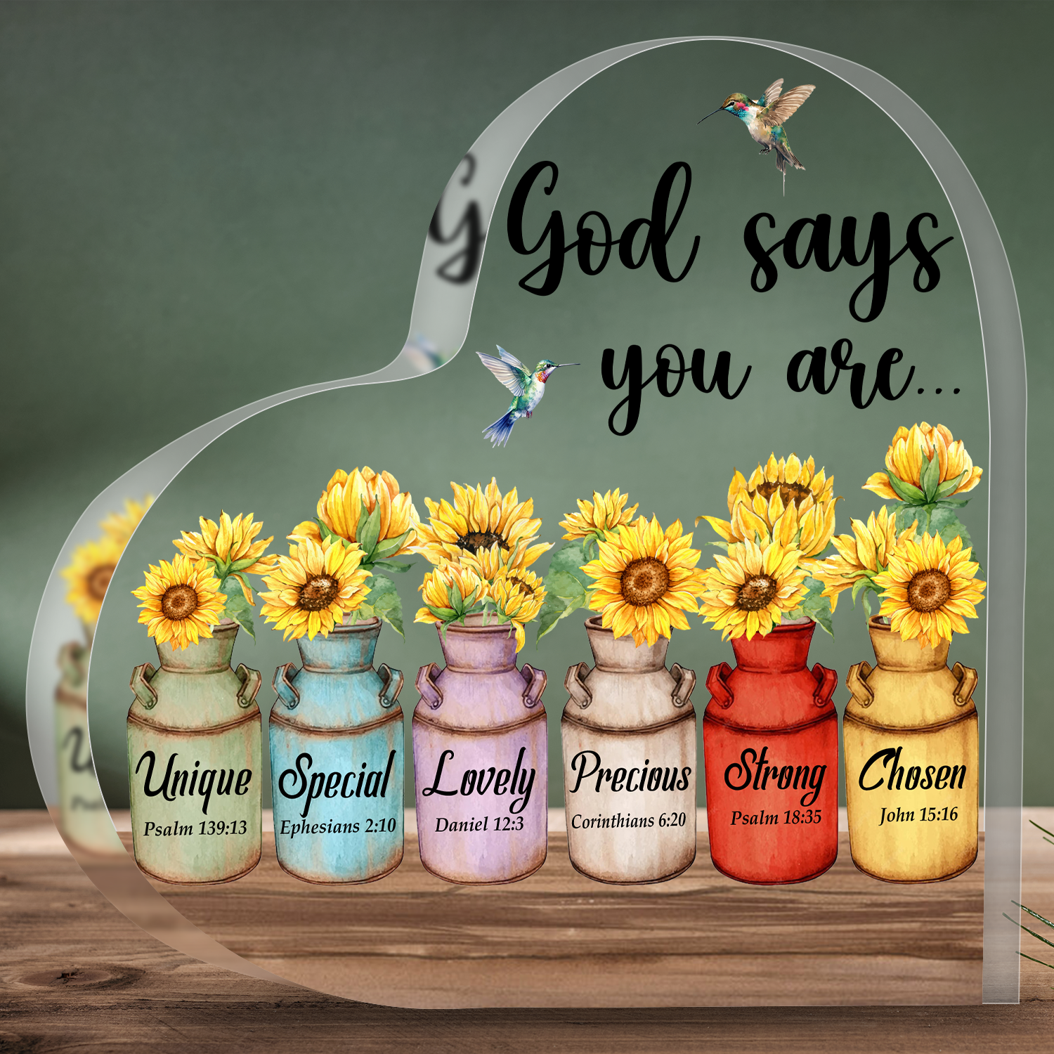 Sunflowers God Says You Are Christian Gifts Religious Gift Acrylic Plaque