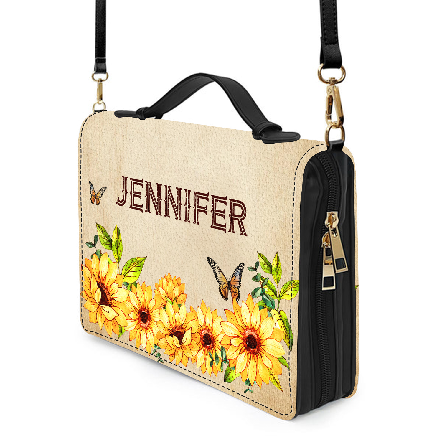 Sunflower Butterflies God Says You Are Christian Personalized Bible Cover