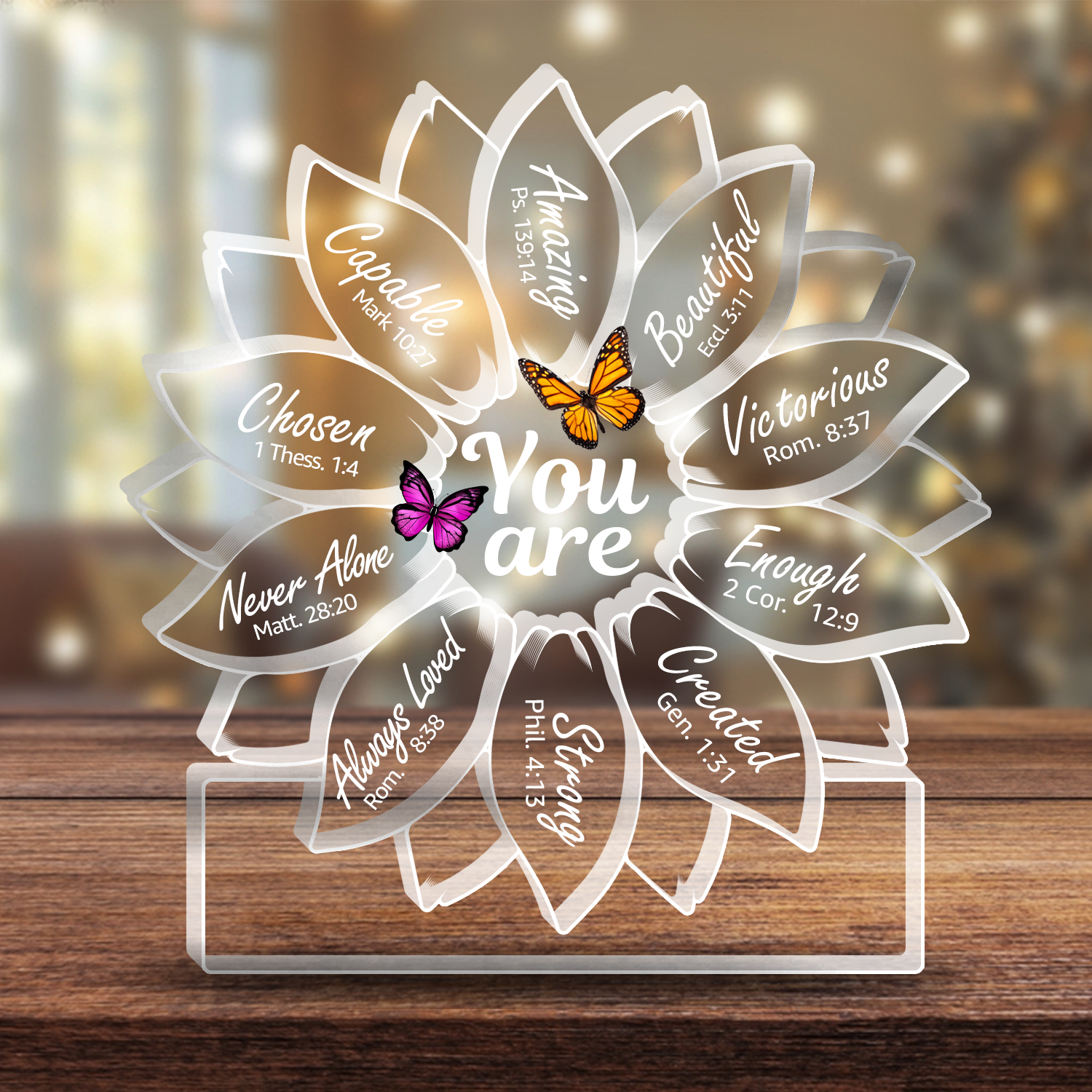 Sunflower Silhouette Butterfly You Are Bible Verse Gift Acrylic Plaques