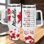 Poppy flower You are - 40 Oz Tumbler With Handle - Personalized Stainless Steel Tumbler