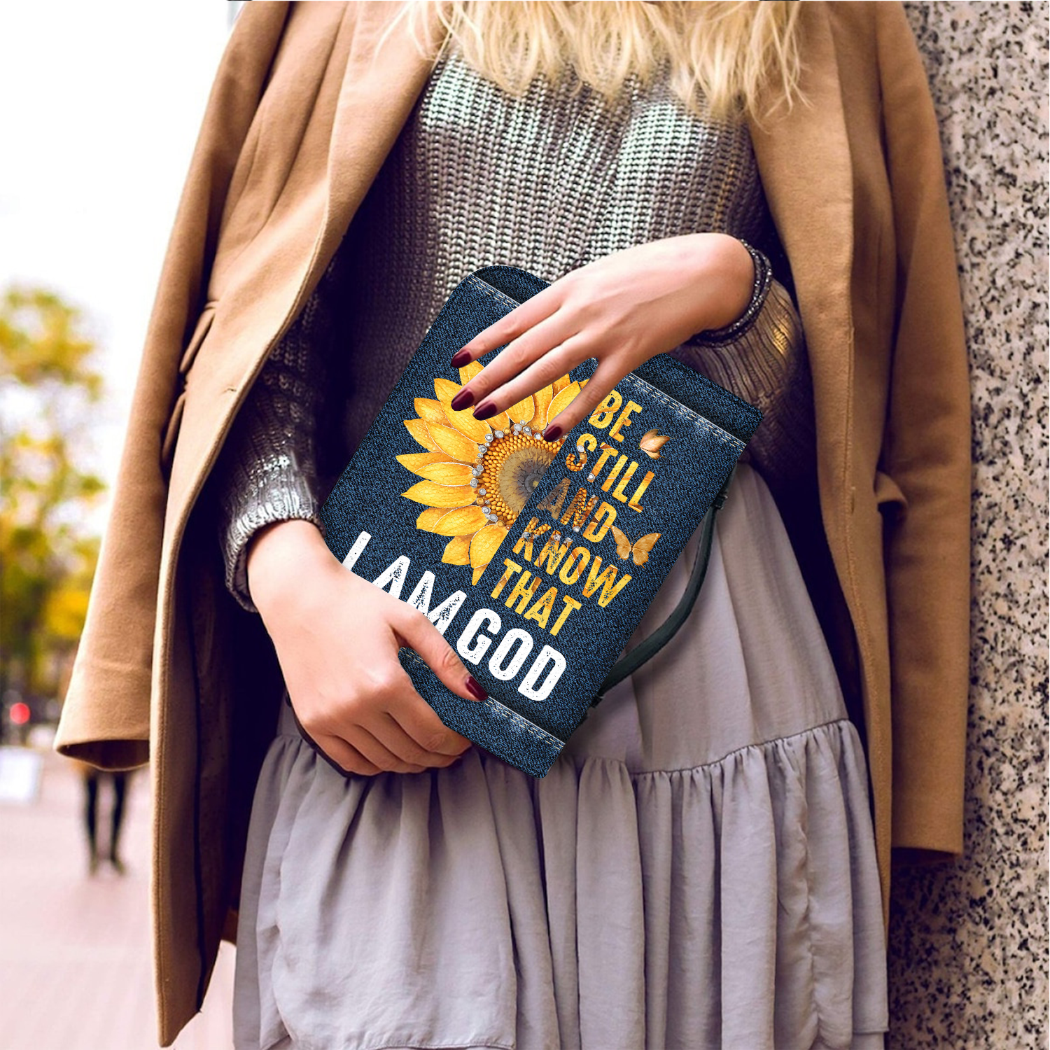 Sunflower Be Still Christian Personalized Bible Cover