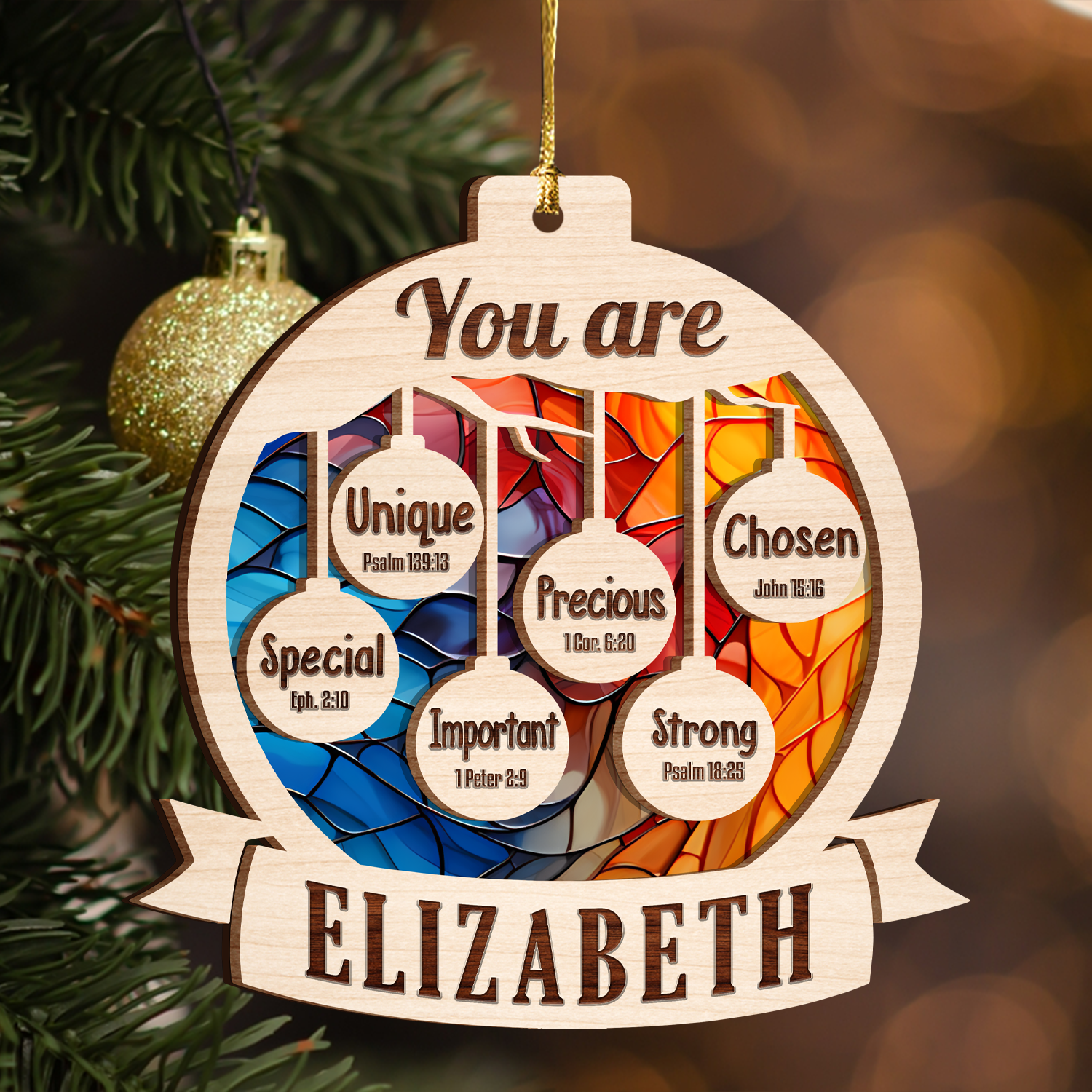 Christmas Hanging You Are Stained Glass Two Layers Suncatcher Ornament Christmas Ornament Car Hanging Ornament