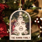 Snow Christmas Tree Family Custom 2 Layers Christmas Car Hanging Wooden Transparent Acrylic Ornament