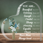 Acrylic Hearts Blue Sunflower Cross You Are Bible Verse Plaques Gift
