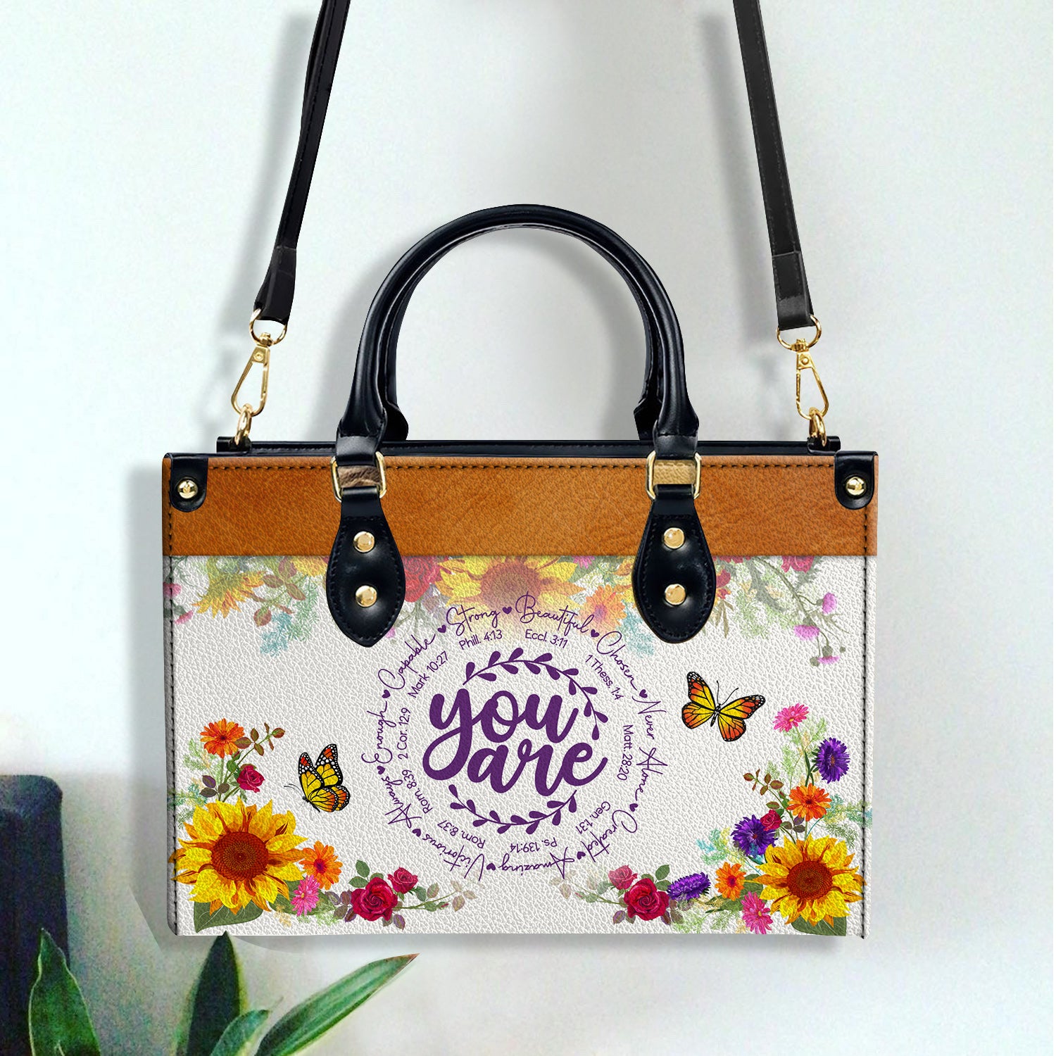 You Are Inspirational Quotes Christian Gift Religious Gift Leather Handbag