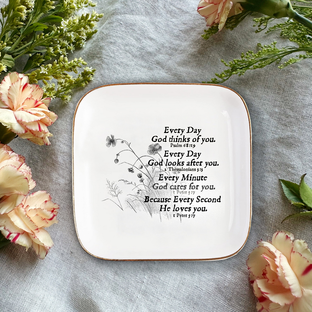 Every Second He Loves You Ceramic Ring Dish Jewelry Dish Birthday Gifts Inspirational Gifts For Women Men