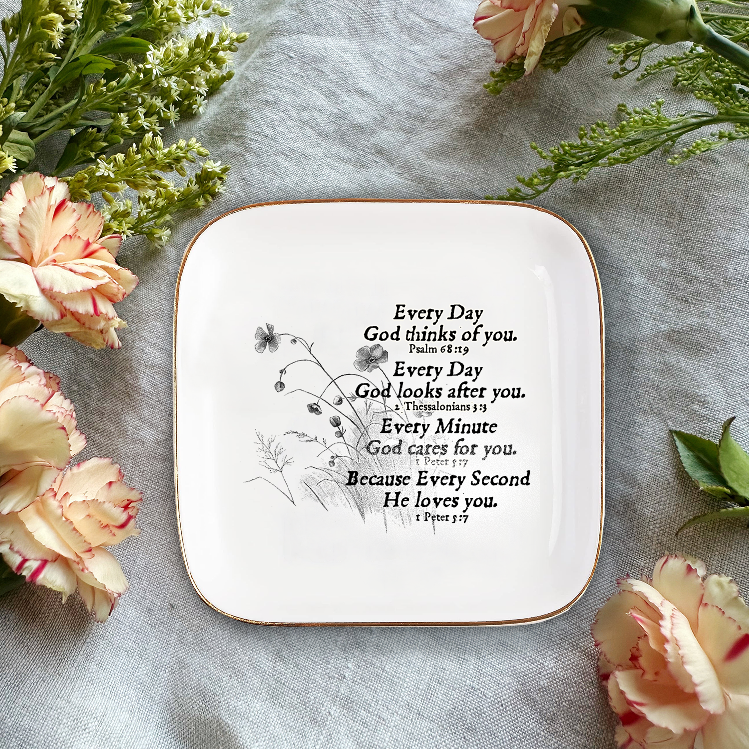 Every Second He Loves You Ceramic Ring Dish Jewelry Dish Birthday Gifts Inspirational Gifts For Women Men