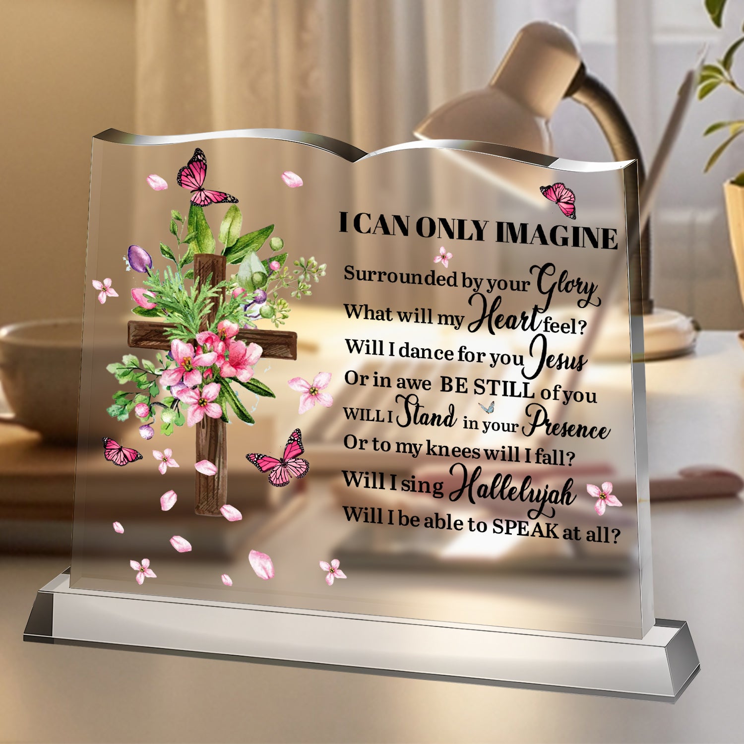 Surrounded By Your Glory Book Shaped Acrylic Plaque Christian Gifts Bible Verses Religious Gifts
