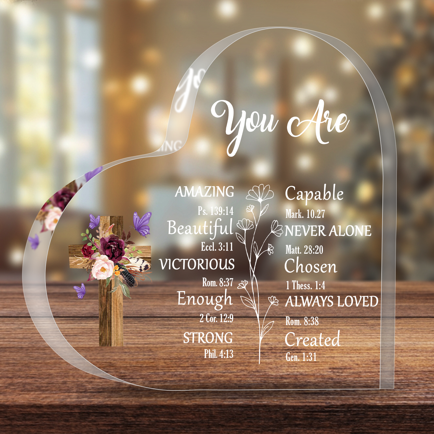 Acrylic Hearts You Are Bible Verse Plaques Gift