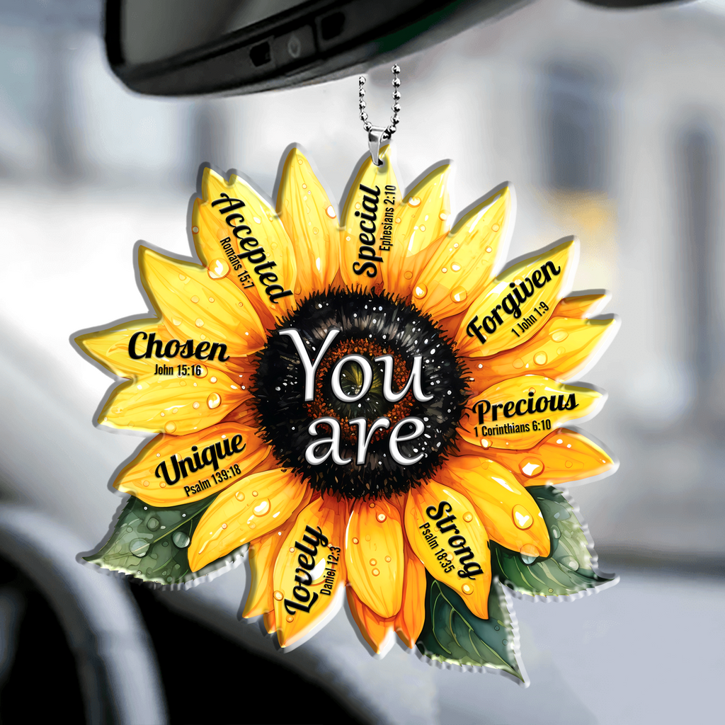 Sunflower You Are Christian Ornament Gift Bible Verse Christmas Ornament Car Hanging
