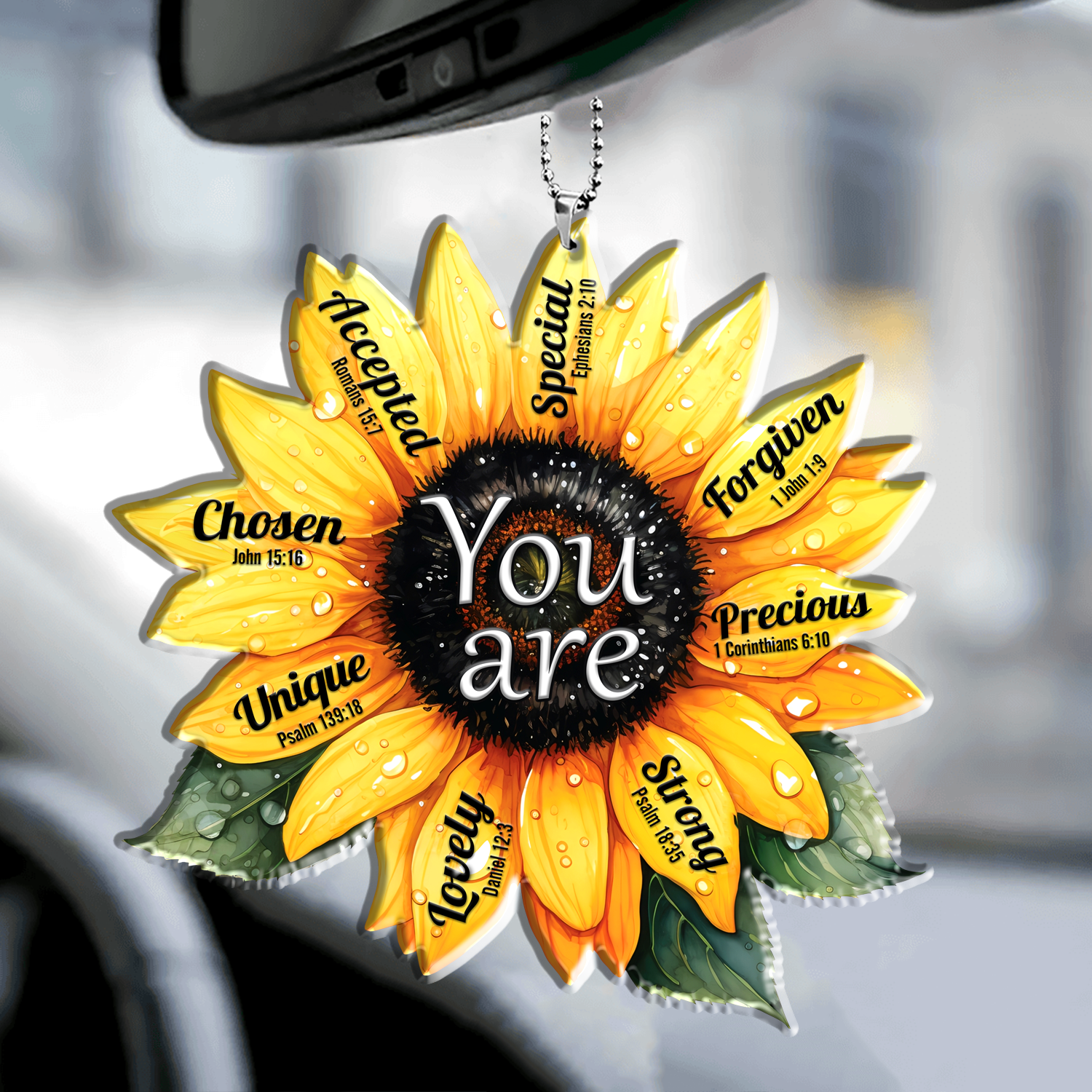 Sunflower You Are Christian Ornament Gift Bible Verse Christmas Ornament Car Hanging