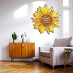 Sunflower God Says You Are Inspirational Gift Birthday Gifts Wall Decor Shaped Wood Sign