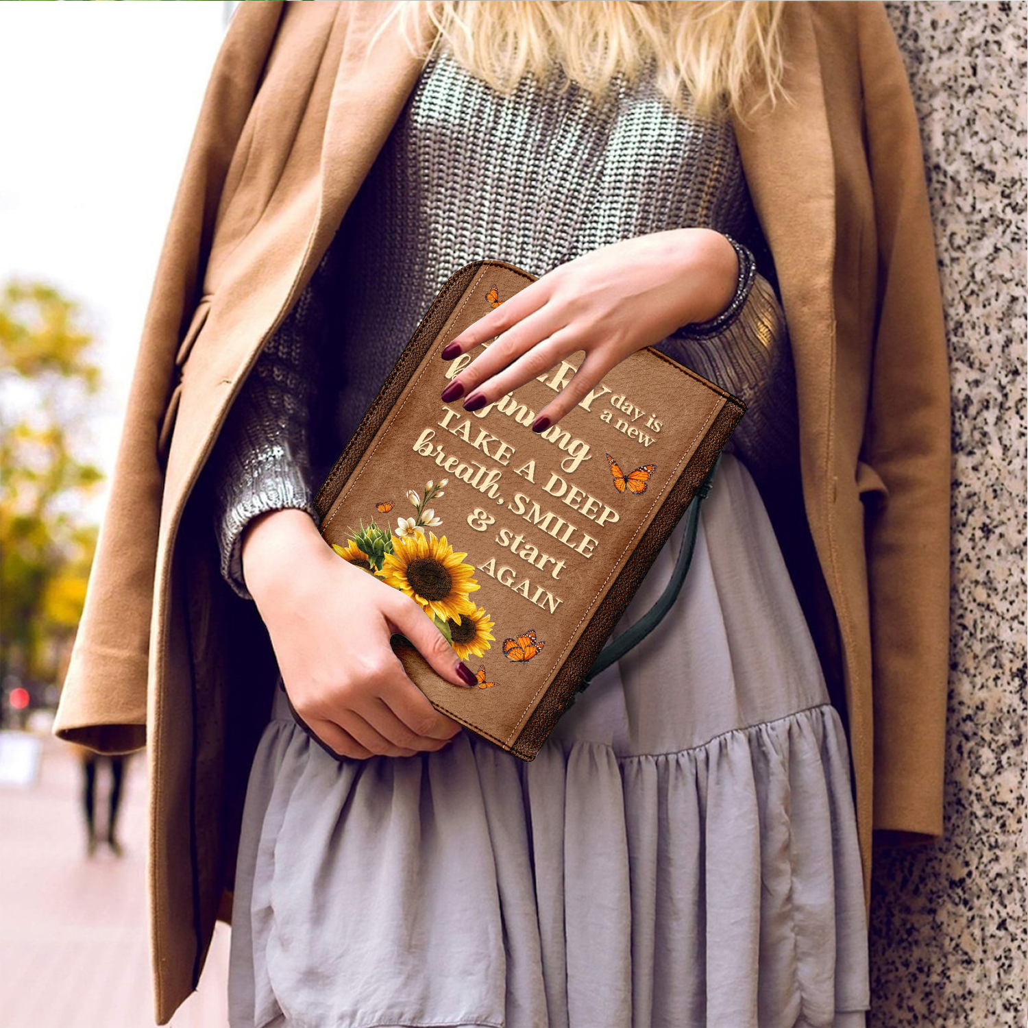 Sunflower Leather Every Day Is A New Beginning Christian Personalized Bible Cover