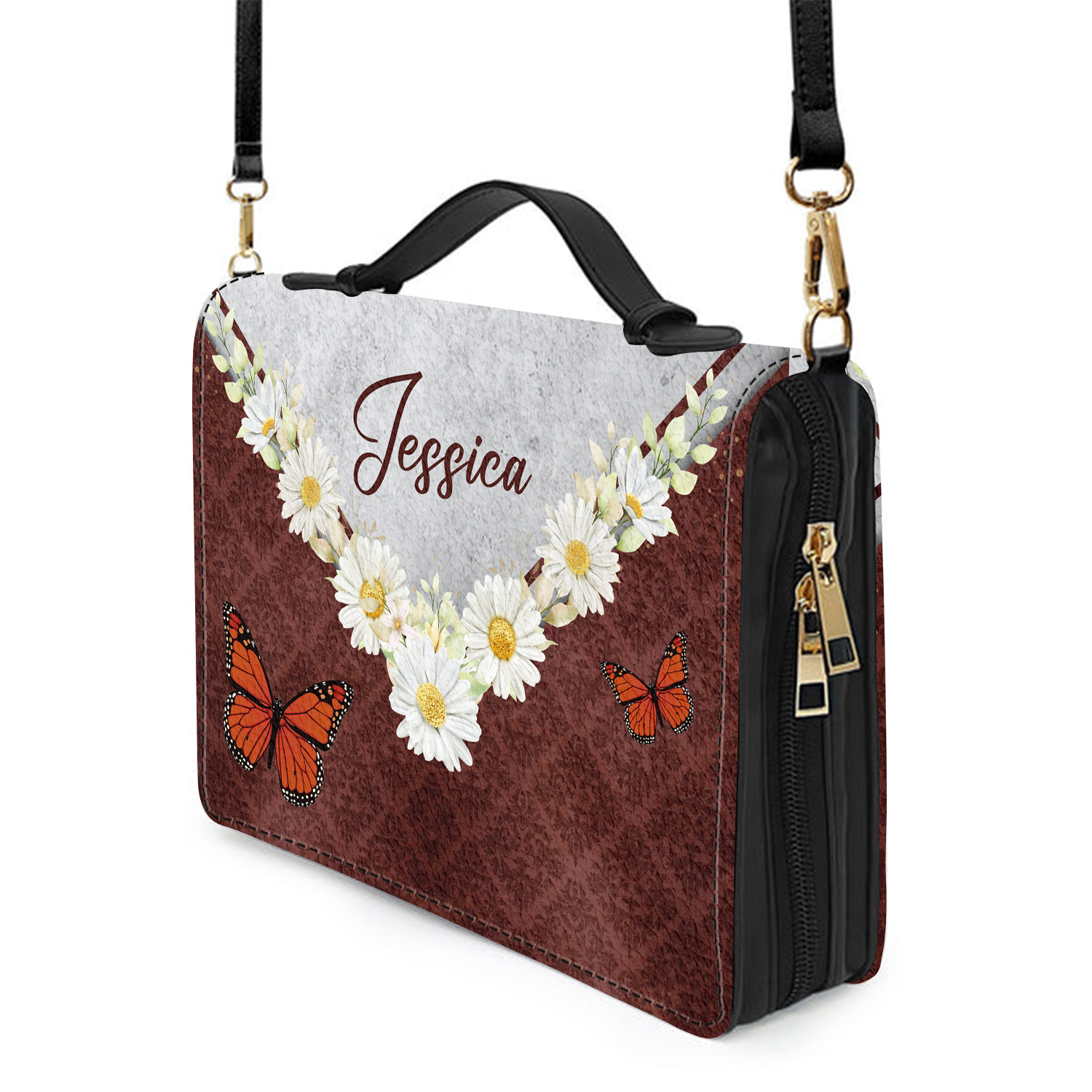 Daisy Butterfly Amazing Grace Christian Personalized Bible Cover
