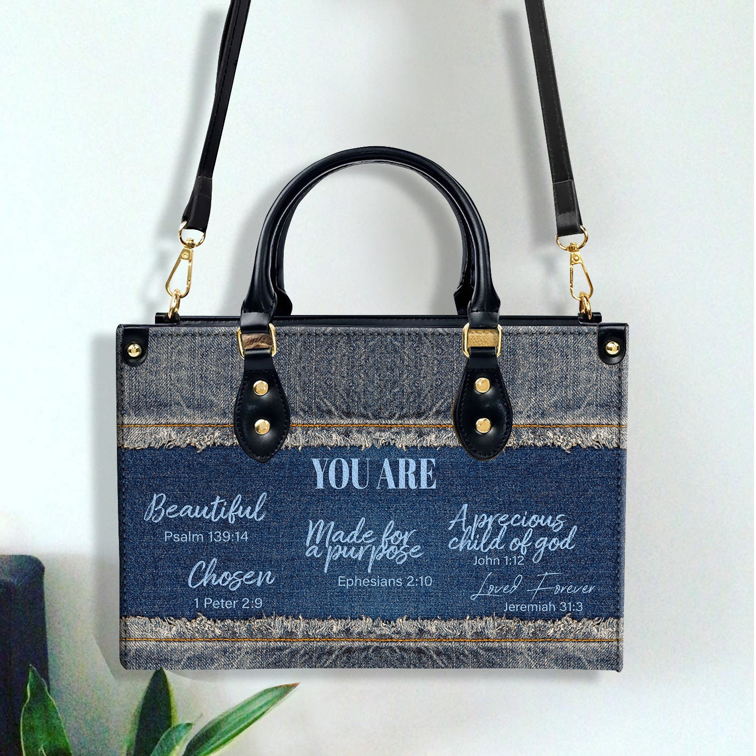 You Are Beautiful Bag Birthday Gift for Women, Christian Gift Leather Handbag