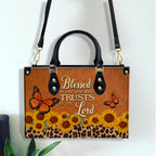 Blessed Is The One Who Trusts In The Lord Leather Handbag