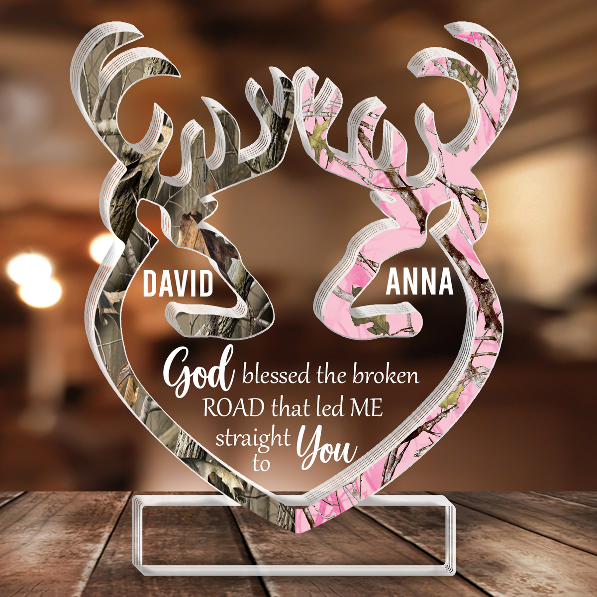 Buck And Doe God Blessed Inspiration Religious Gifts Custom Acrylic Plaque