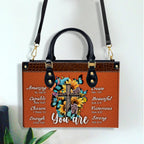Vintage Sunflower Cross Butterfly You Are Leather Handbag