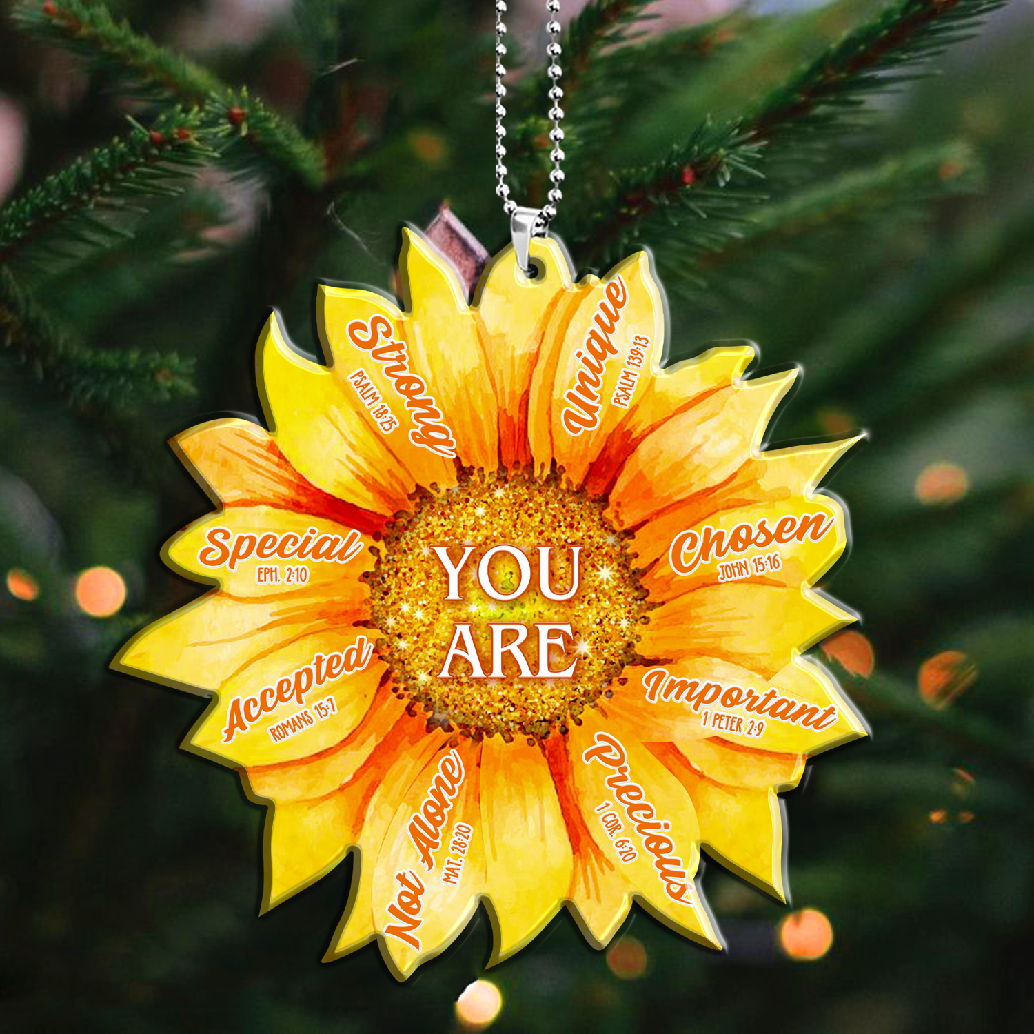Sunflower You Are Identity In Christ Ornament Christmas Gift