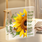 Sunflower Butterfly God Says You Are Acrylic Plaque Christian Gifts