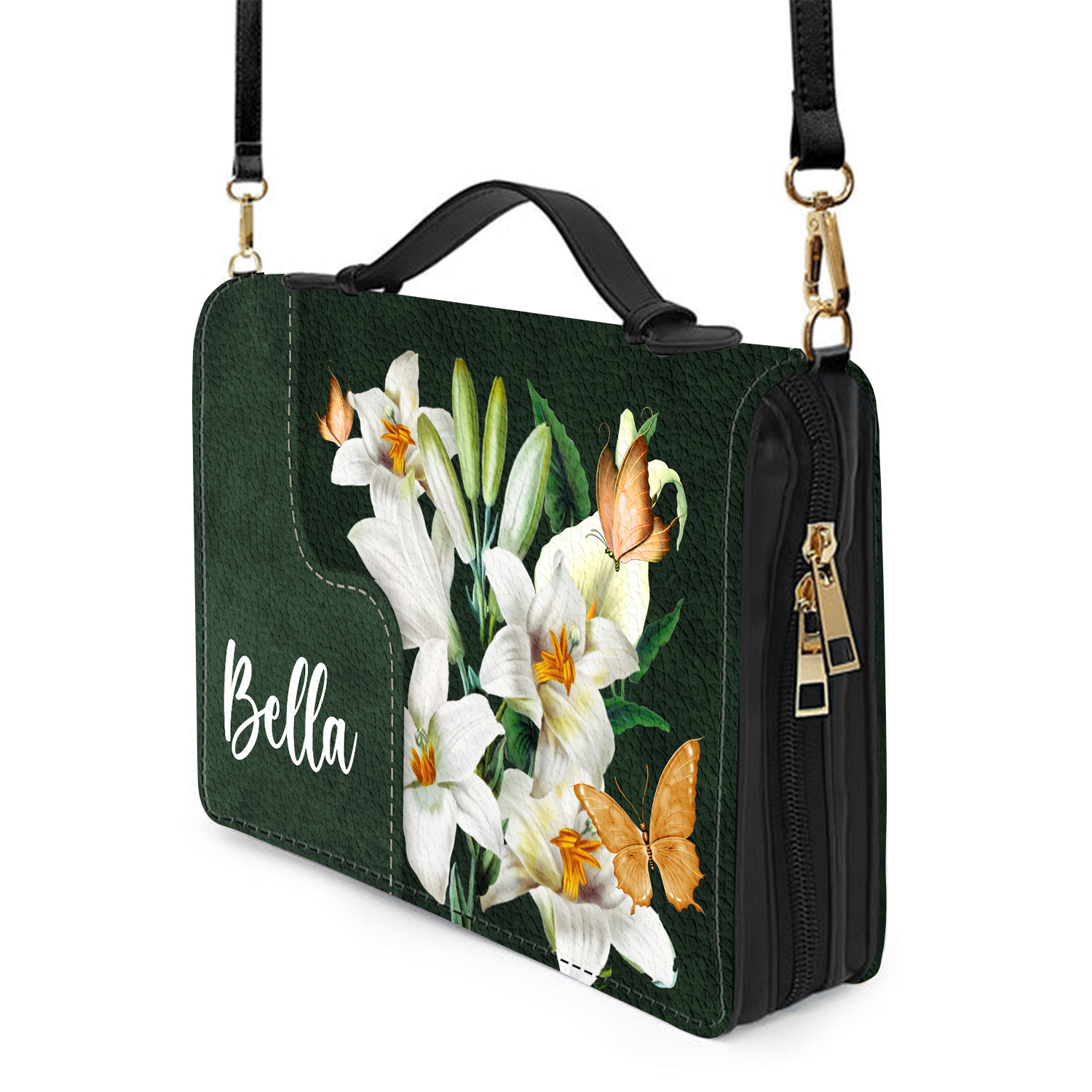 Lily Flower Butterfly Be Still Christian Personalized Bible Cover