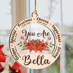 Poinsettia You Are Custom Two Layers Suncatcher Ornament Christmas Ornament Car Hanging Ornament