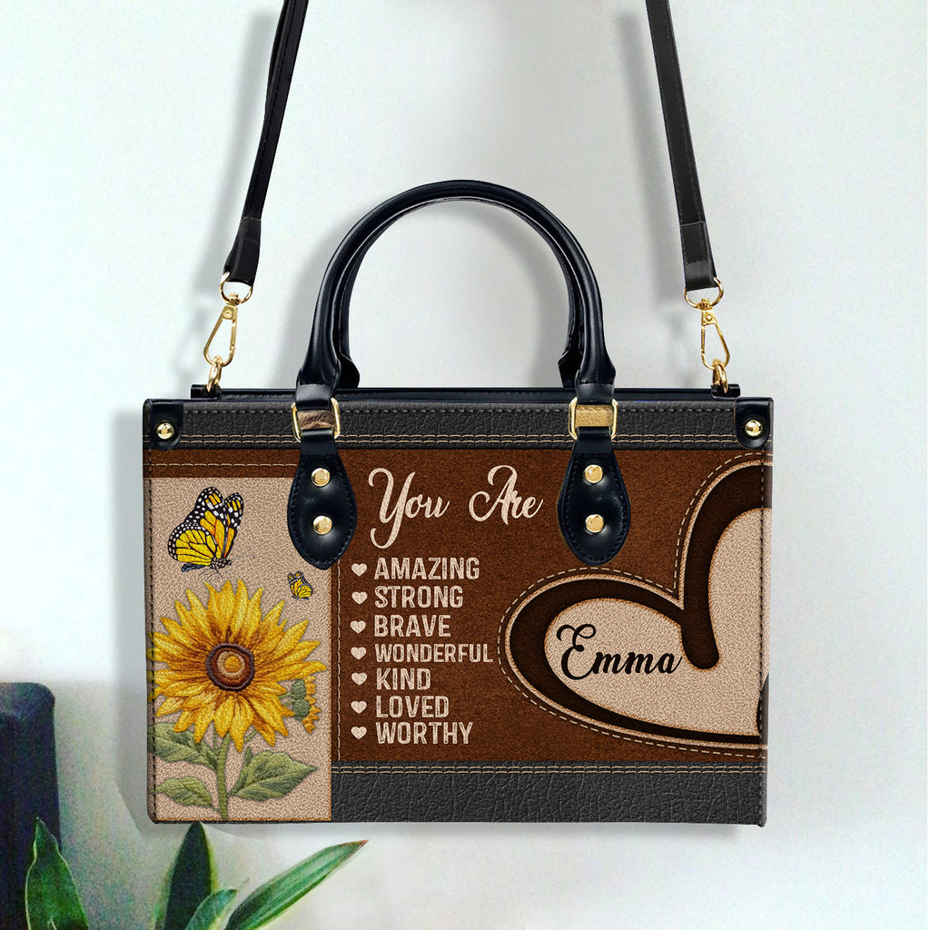 You Are Unique Vintage Style Personalized Leather Handbag