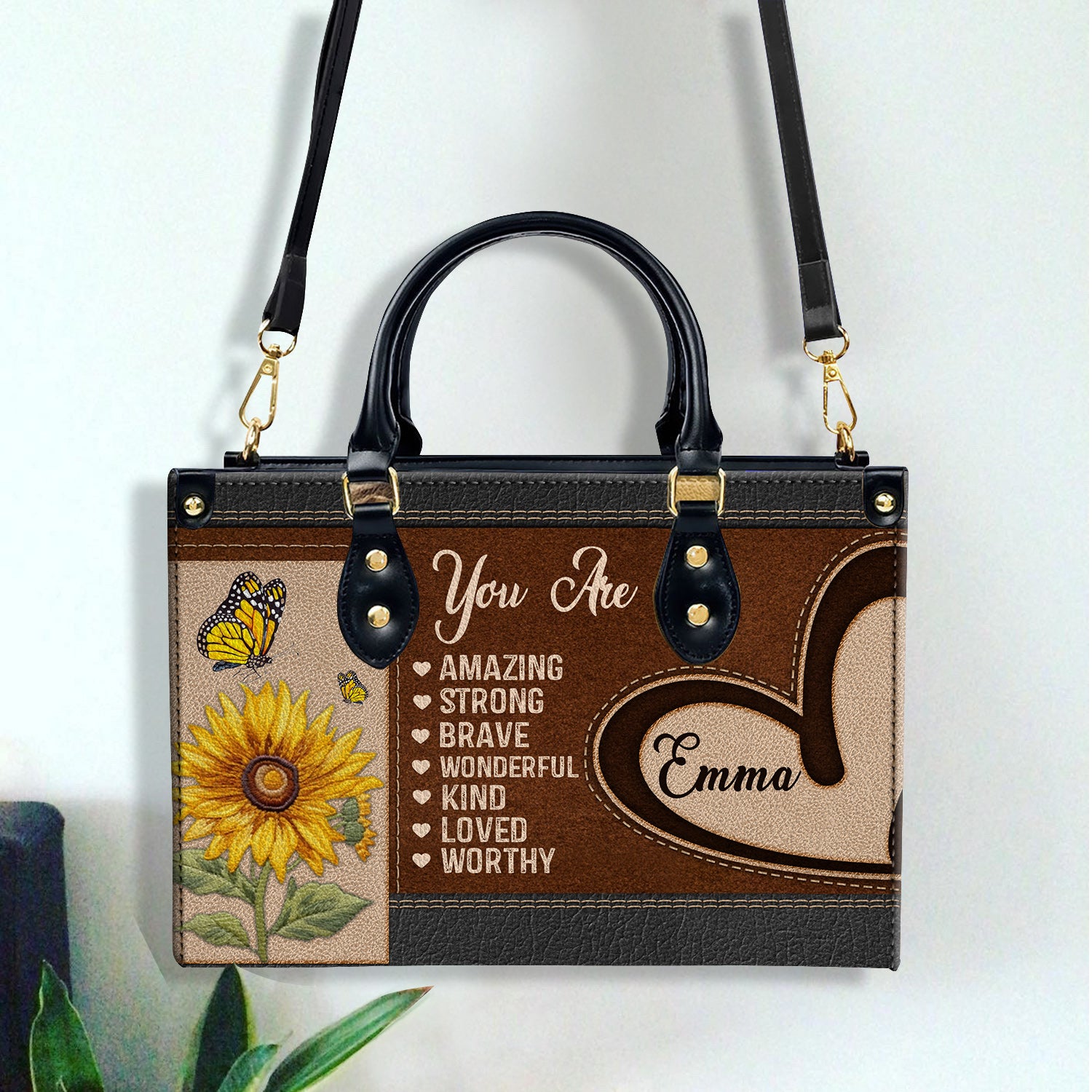 You Are Unique Vintage Style Personalized Leather Handbag